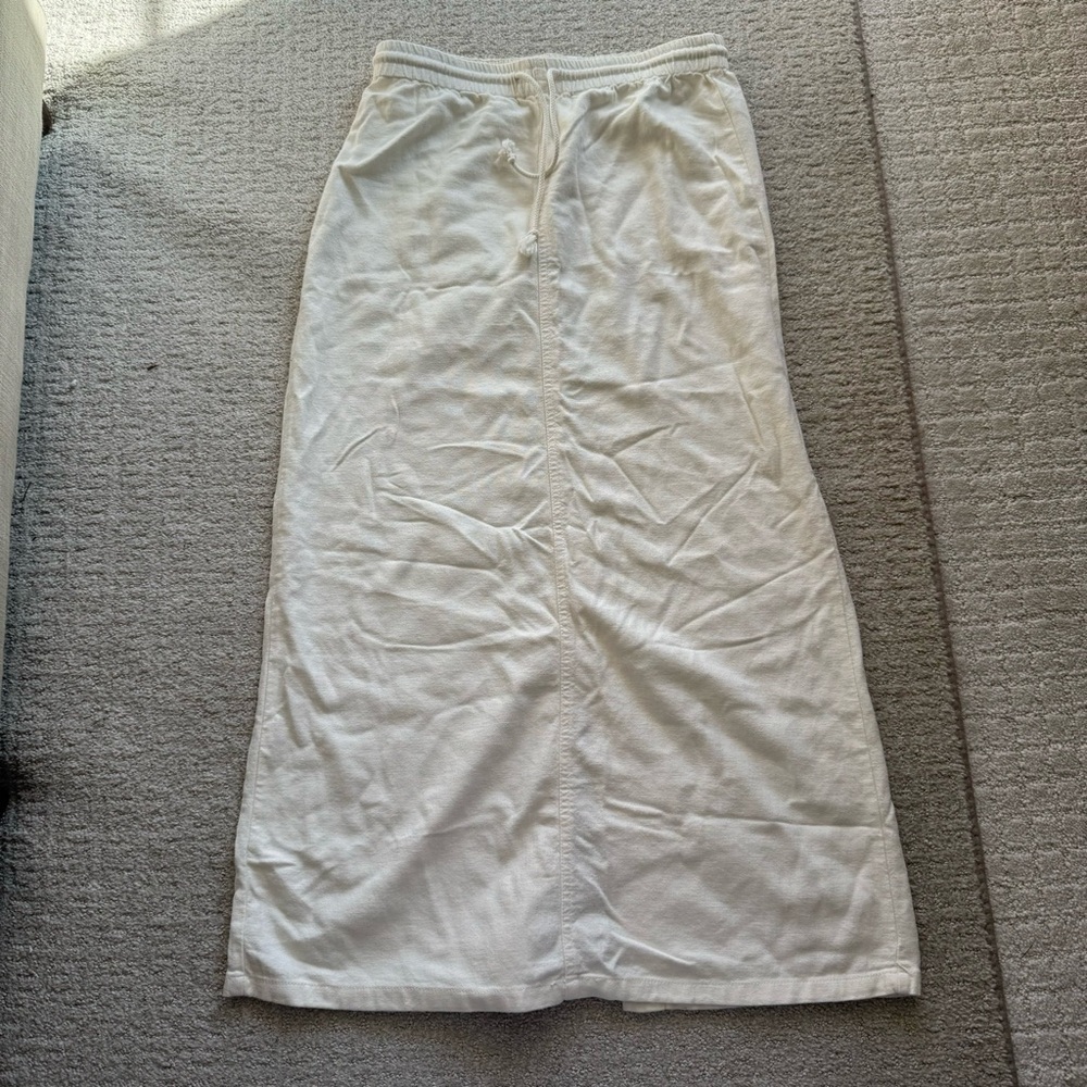 Brandy Melville Cream Linen Blend Maxi Skirt